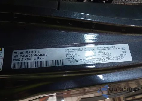 2021 Jeep Wrangler Unlimited Sport Altitude 4X4 z USA, uszkodzony, nr VIN 1C4HJXDG1MW546048